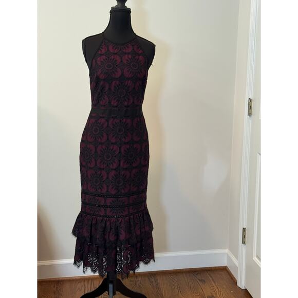 Banana Republic Dresses & Skirts - Banana Republic Purple and Black Lace Midi Dress